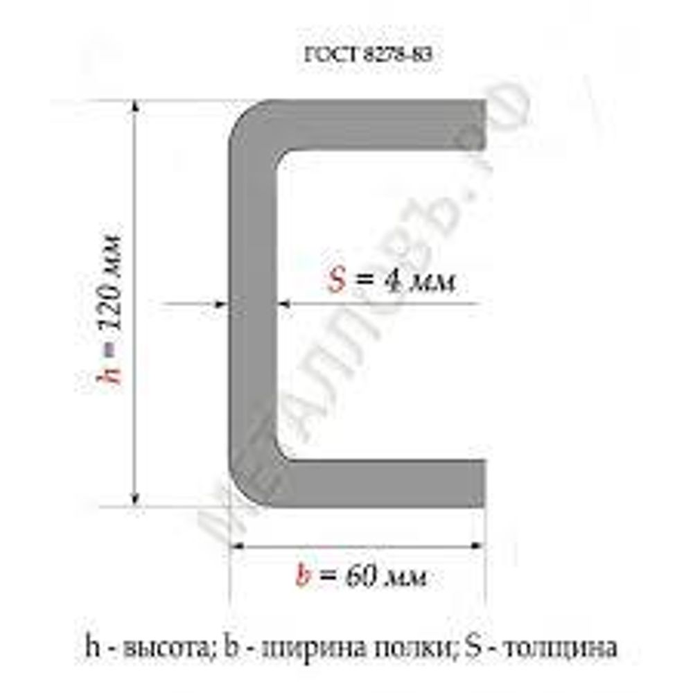 Швеллер 120*60*4мм*3м ГОСТ