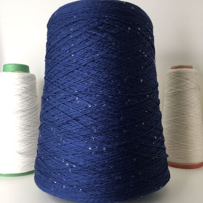 COTTON PAILLETTES; 96% хлопок, 4% пайетки; 400м/100гр; цвет: синий, прозрачные паейтки