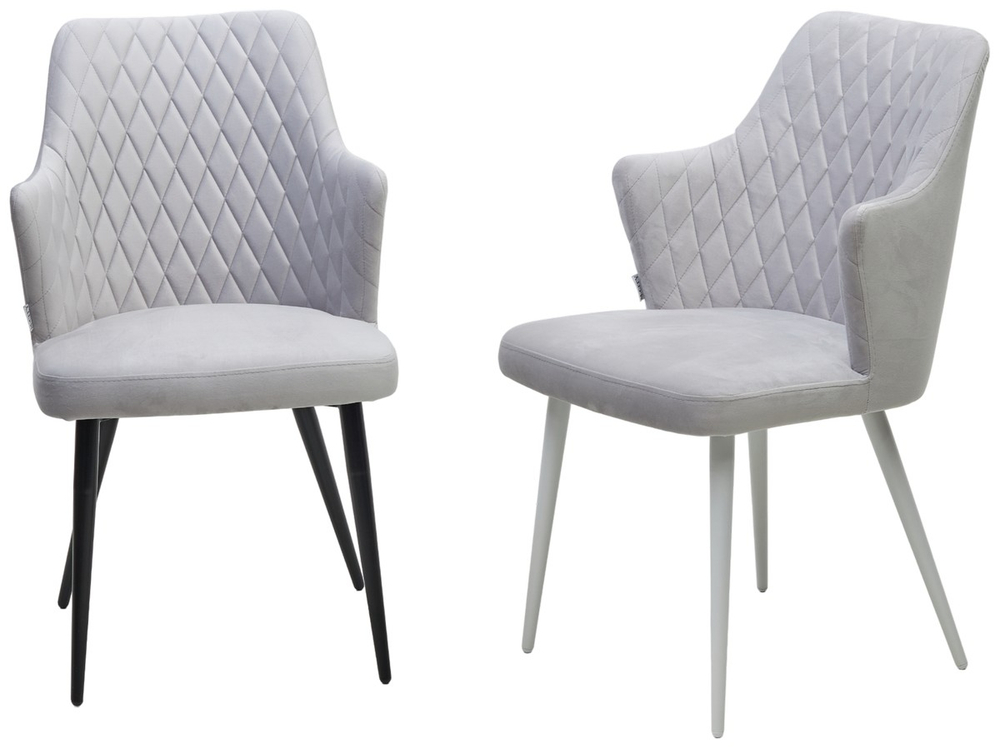 Стул М-City DISAUR Герман (Herman) поворотный на 360 градусов, Bm-4 Светло-серый, Велюр, Черный каркас