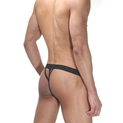 Сексуальные блестящие мужские трусы-стринги (Размер: L-XL) (Цвет: красный с черным)