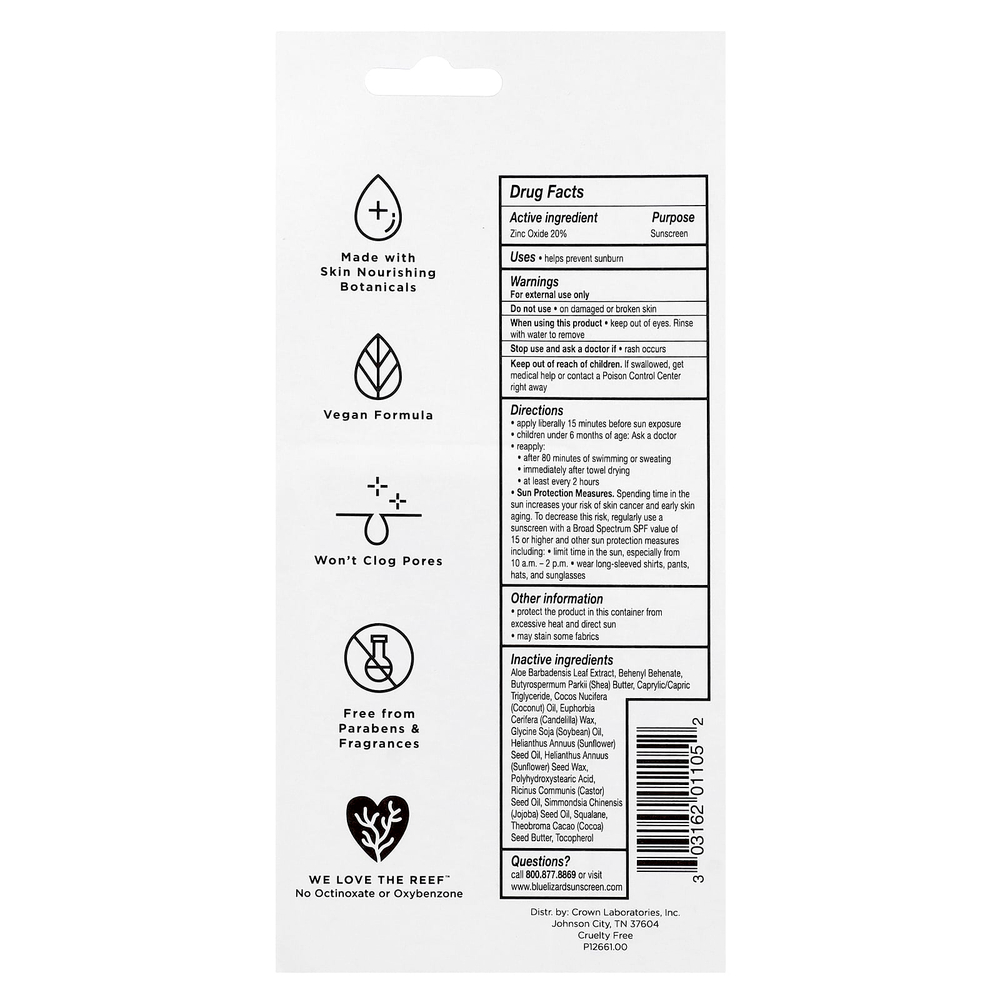Blue Lizard Australian Sunscreen, Baby Mineral Sunscreen Stick, SPF 50, 0.5 oz (14 g)
