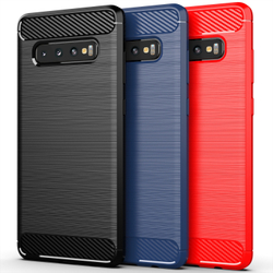 Чехол для Samsung Galaxy S 10 цвет Black (черный), серия Carbon от Caseport