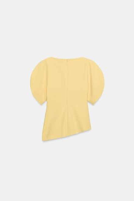 ZARA ТОП С ОБЪЕМНЫМИ РУКАВАМИ — ZW COLLECTION, ЖЕЛТЫЙ