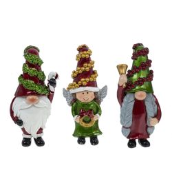 GAEM Фигурка декоративная "Ангел/Дед Мороз/Снеговик/Гном", L5 W3,5 H10,5 см, 4в.