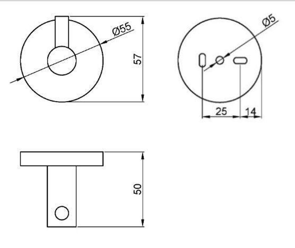 Крючок для ванны нерж. сталь NIZA 16849.S матовый
