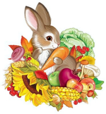 Плакат вырубной А4 двух-ий "Зайчик в дарах осени" (Сфера)