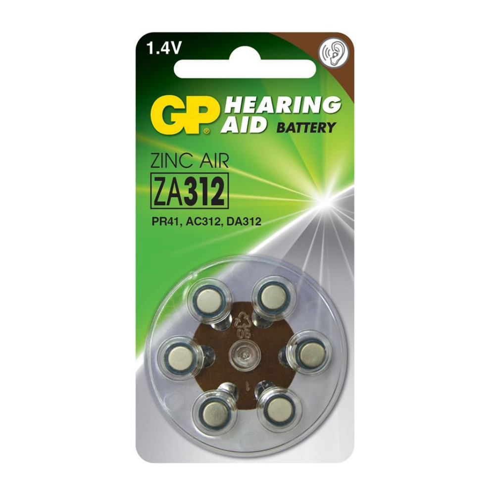 Батарейка для слух.аппаратов ZA312 GP 1.4V (1шт.)
