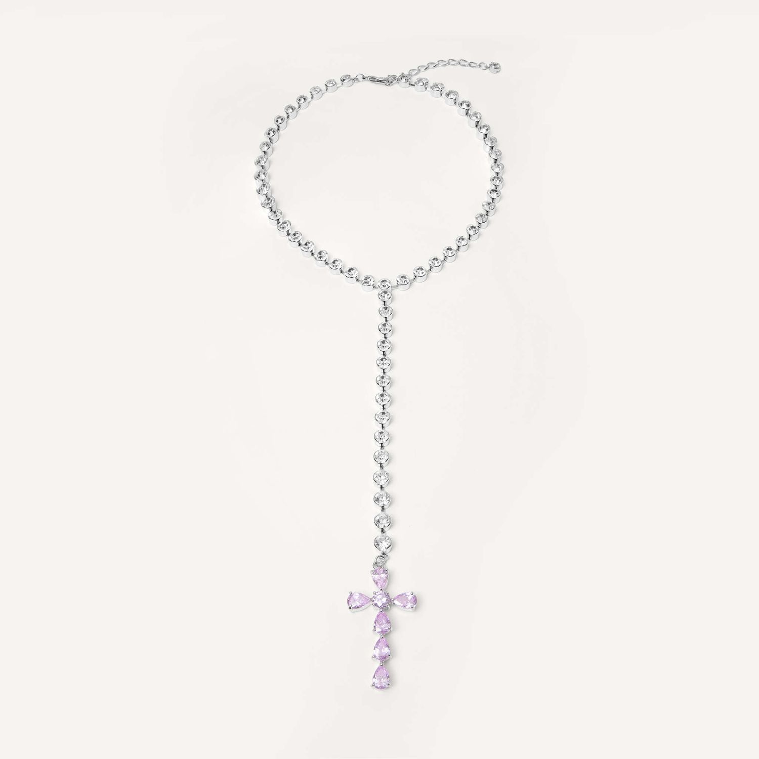 Колье Waterfall Violet Cross Necklace