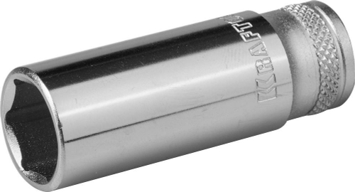 Торцовая головка KRAFTOOL ″INDUSTRIE QUALITAT″, удлиненная, Cr-V, FLANK, хромосатинированная, 1/4″, 13 мм