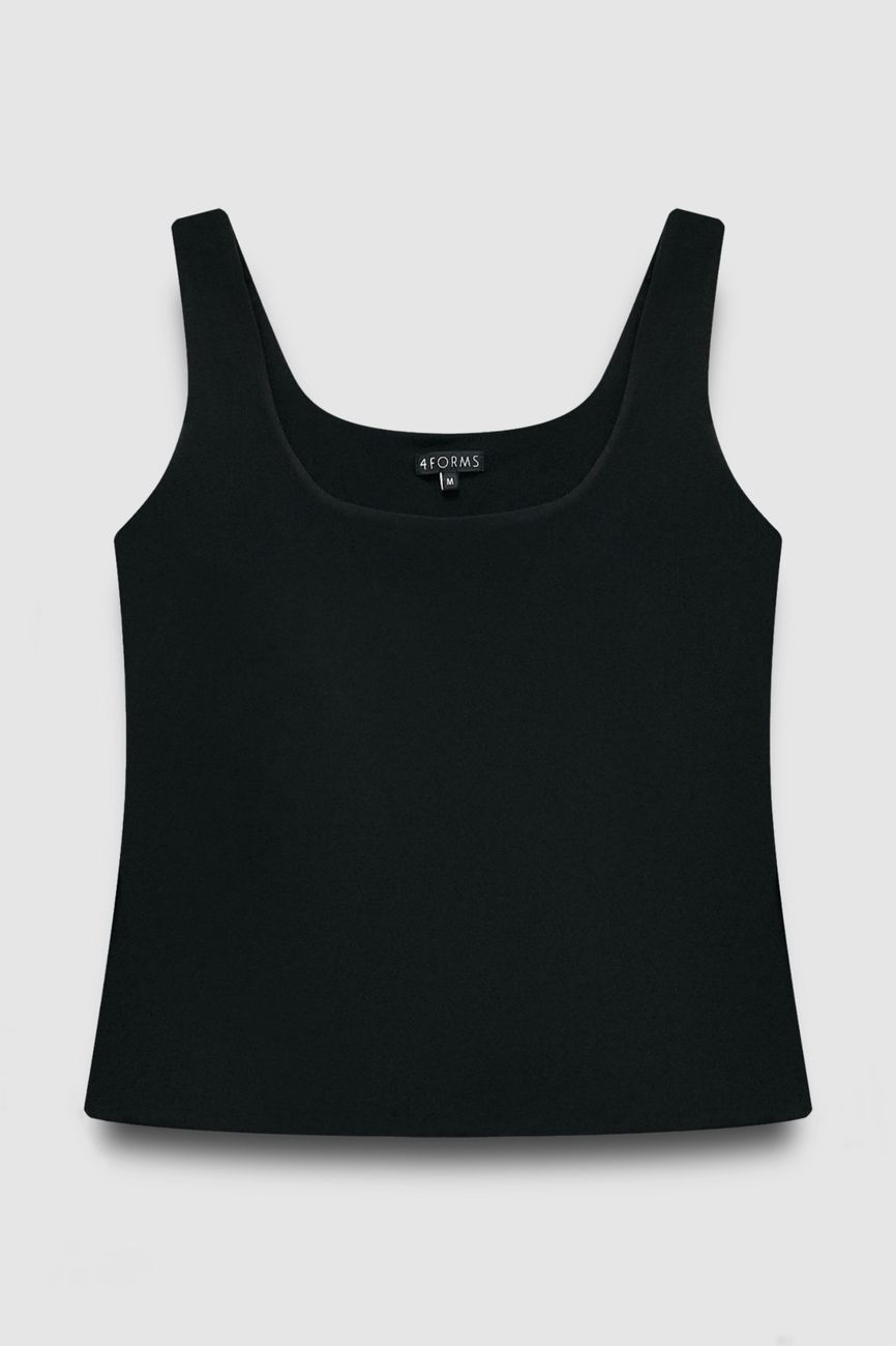 Майка с вырезом каре, черный