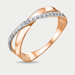 Кольцо женское из розового золота 585 пробы с фианитами (арт. 1104081)