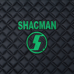 Ковры Shacman X-3000 рестайлинг (экокожа, черный, черный кант, зеленая вышивка)