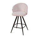 Стул полубарный Vito поворотный 360 градусов, букле серый