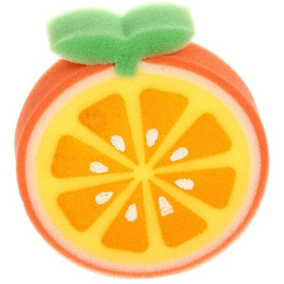 Губка для тела банная поролоновая «Наслаждение - Сочный апельсин», d-12см