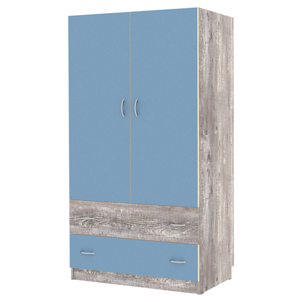 Шкаф 2-х створчатый КарИВи Кадет Бетон Светло-синий, голубой