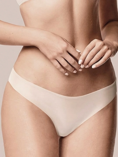 Трусики-бразилиана с низкой посадкой (Размер: 3 размер) (Цвет: кремовый)