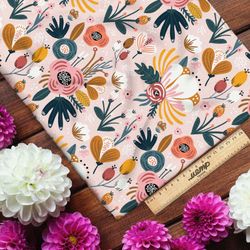 Ткань таффета яркие цветы