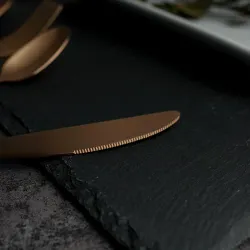 Нож столовый 23,1 матовый медный цвет черная ручка PVD Provence P.L. [12]