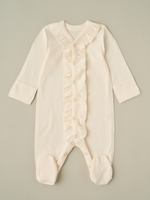 Комбинезон и чепчик с рюшами, Сливочный