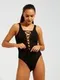 Купальник женский слитный MINAKU однотонный, цвет чёрный, размер 48