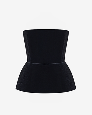 Топ корсетный из бархата с баской