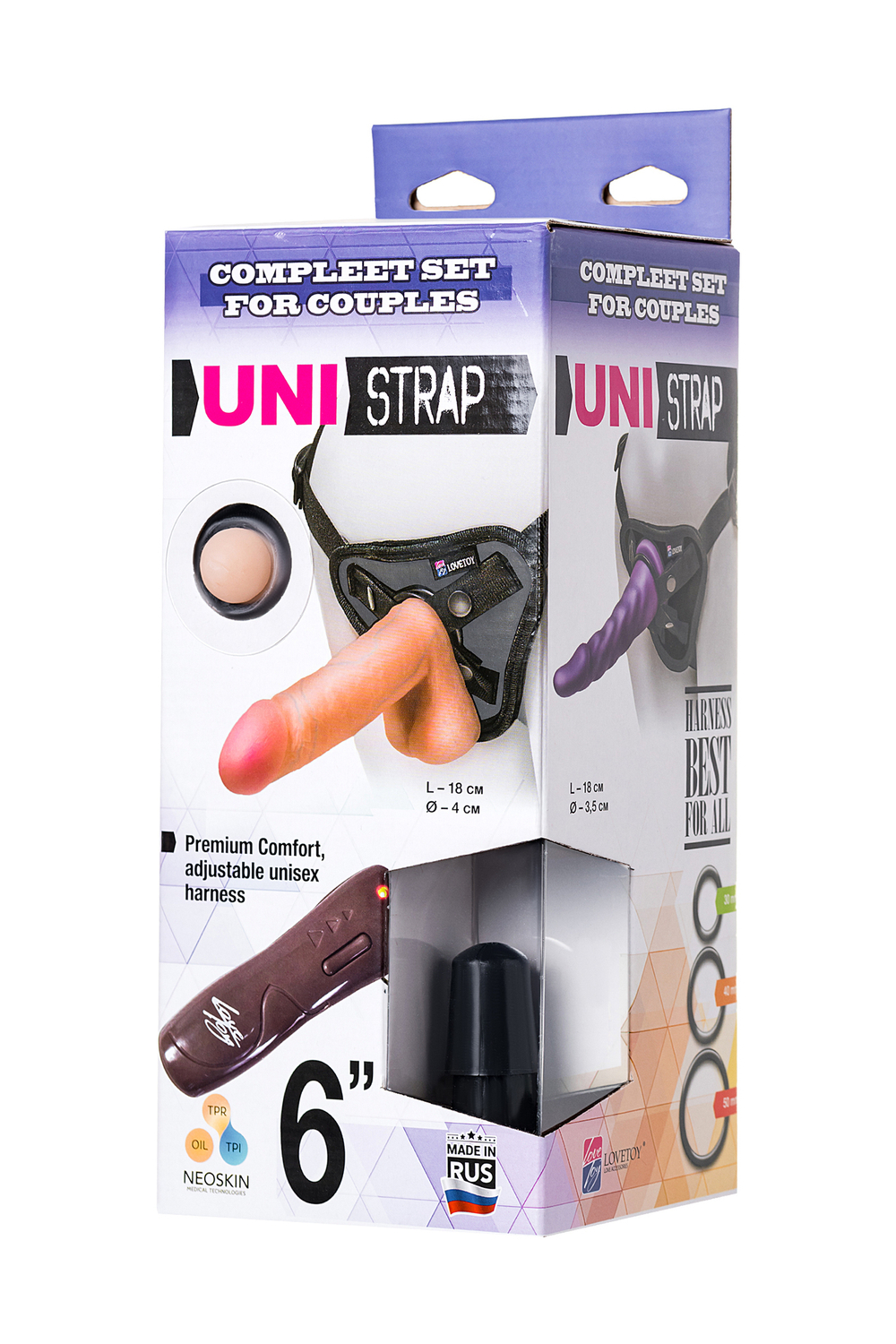 Страпон на трусиках LoveToy UNI Strap 6 с вибрацией 18 см