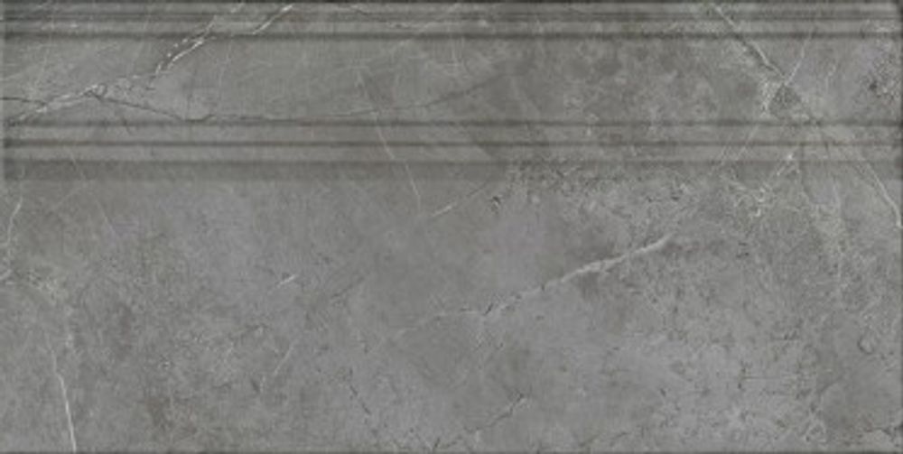 Плинтус Риальто серый тёмный глянцевый обрезной (FME031R)
