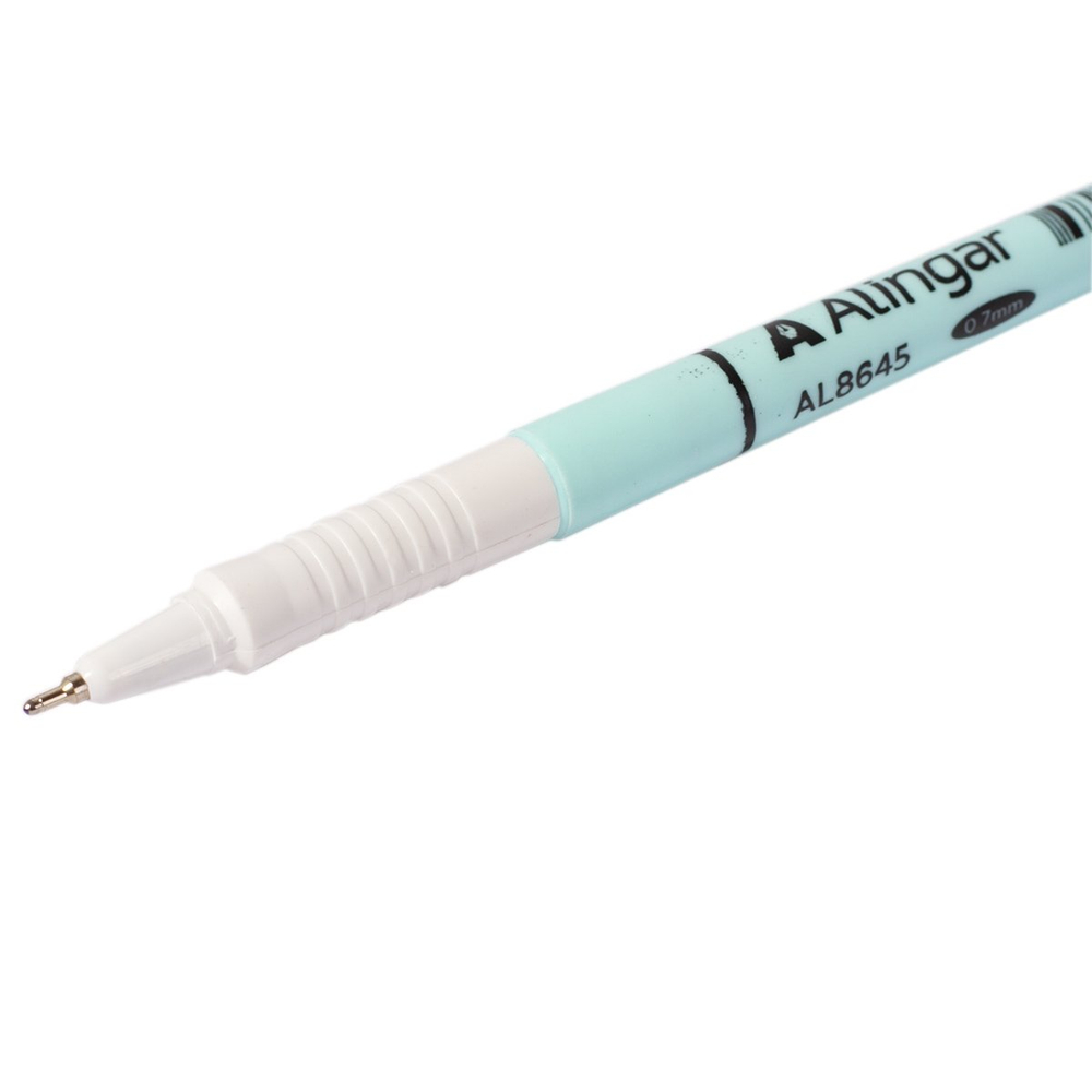 Ручка шариковая Alingar, 0,7 мм, синяя, игольчатый наконечник, грип, круглый цветной пластиковый корпус, карт. уп.