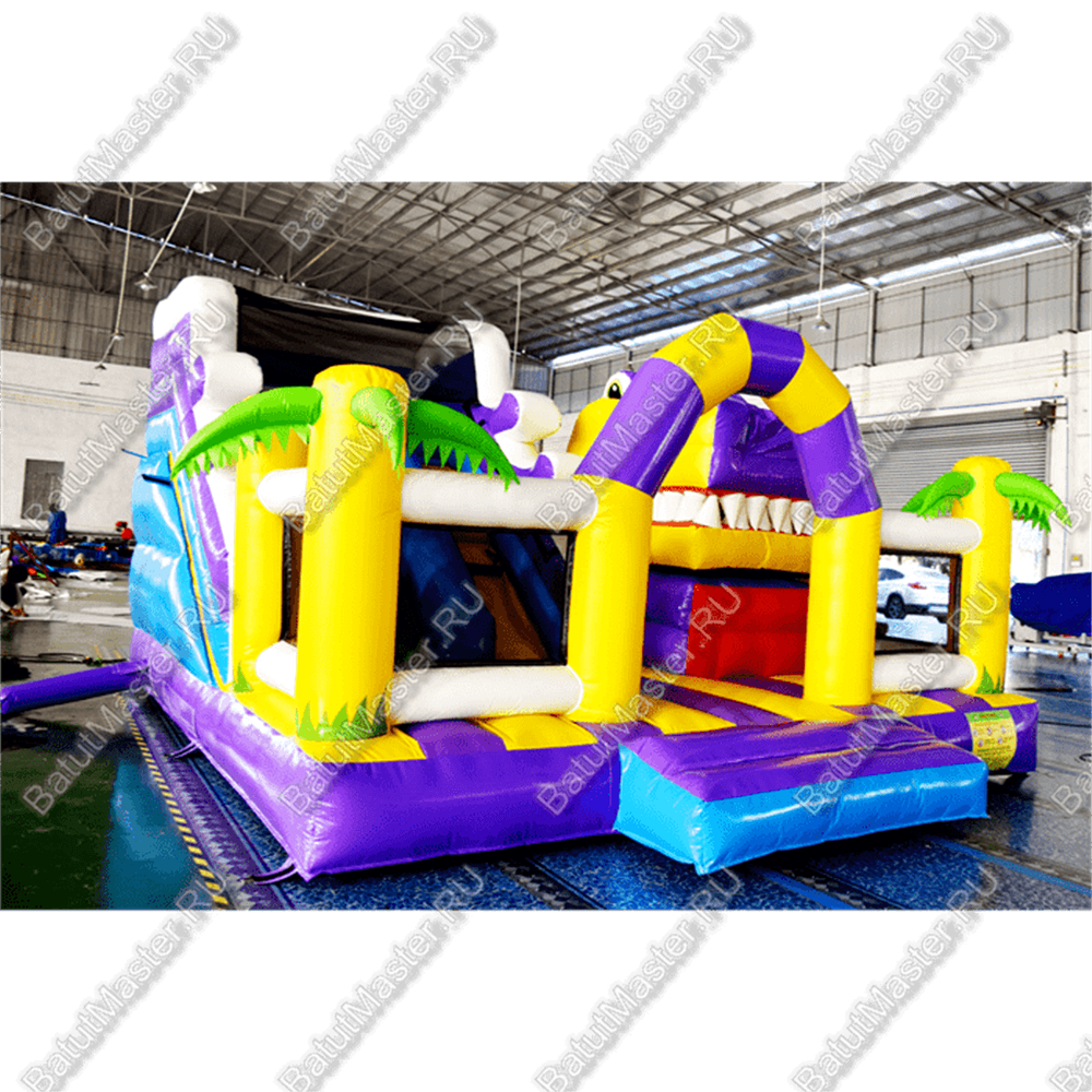 Коммерческий батут "Белый клык" с механизированной головой, размер 6*6*4 м