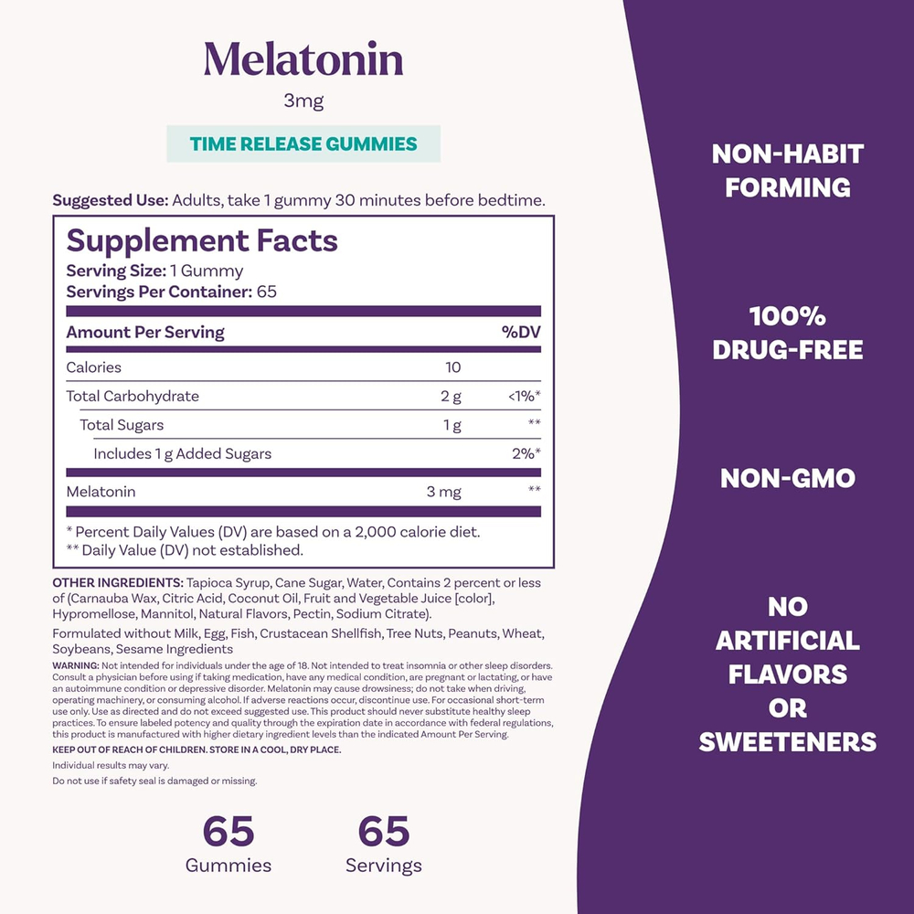 Антиоксидант Natrol Time Release Melatonin 3 мг 65 gummies