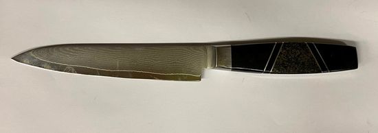 Кухонный нож Santa Fe SF/DJS32 с клинком из стали Damascus, рукоять дерево