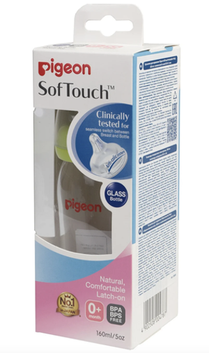 PIGEON Бутылочка для кормления "Pigeon SofTouch Peristaltic PLUS", 160 мл