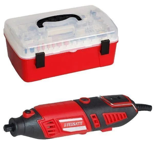 Гравер (прямая микрошлифмашина) Felisatti МШМ-170Э, 170Вт, комплект принадлежностей - 218 шт.