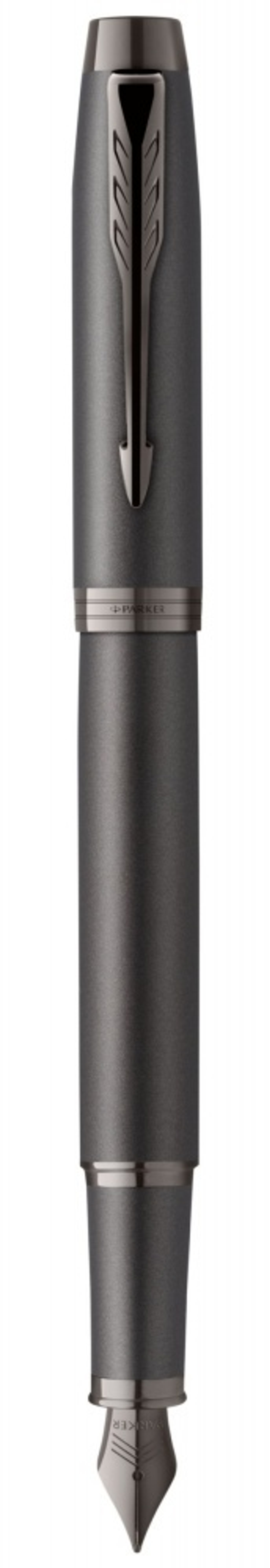 Перьевая ручка Parker IM Professionals Monochrome Titanium, перо:F/M, цвет чернил: blue, в подарочной упаковке.