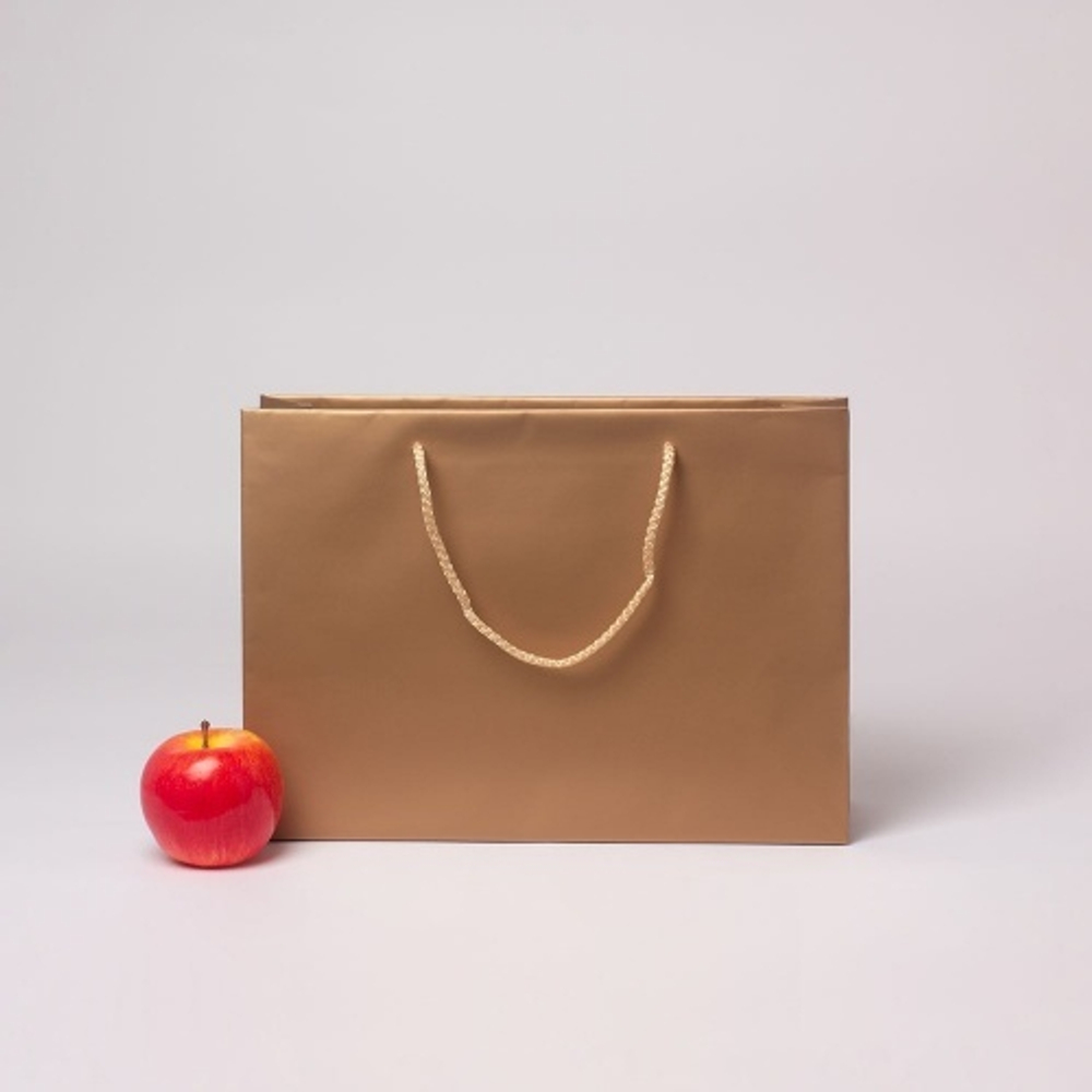 Пакет 35x25x10, бронзовый, меловка