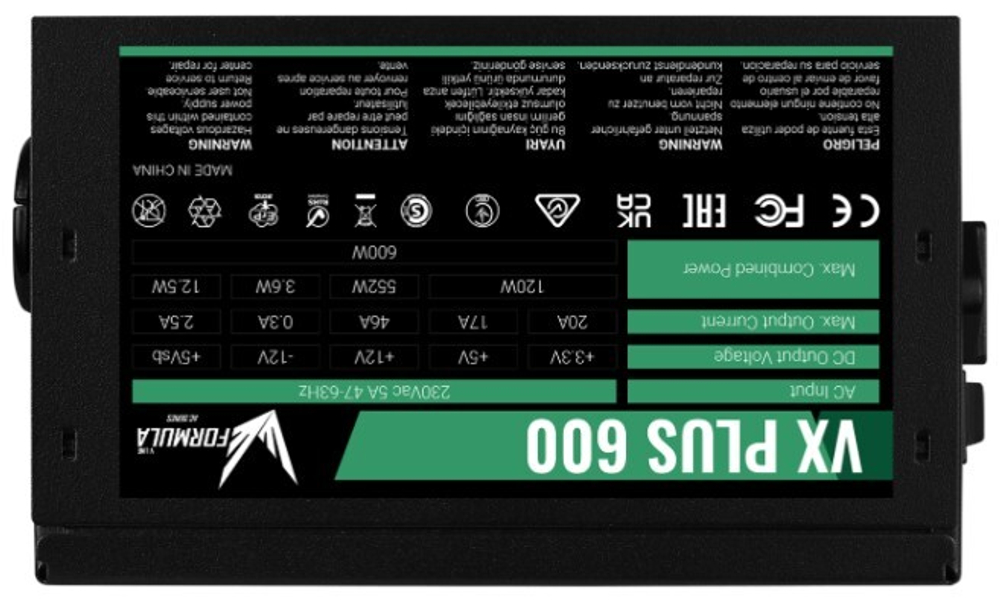 Блок питания ATX FORMULA Formula VX 600 PLUS RTL