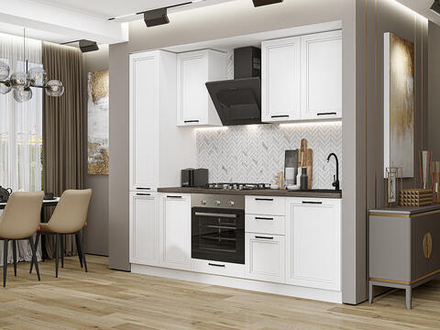 Прямая модульная кухня Нео-02 White Silk - Белый 2140*2300*600