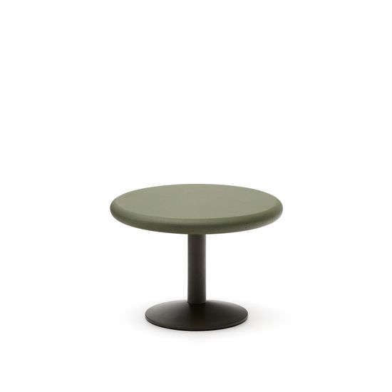 Уличный стол круглый Esilda зеленый из цемента и стали со столешницей Ø70 см