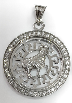 Подвеска ювелирная "Овен", серебро