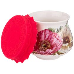 БАНОЧКА С СИЛИКОНОВОЙ КРЫШКОЙ LEFARD "МАКИ" 300 МЛ (КОР=36ШТ.)