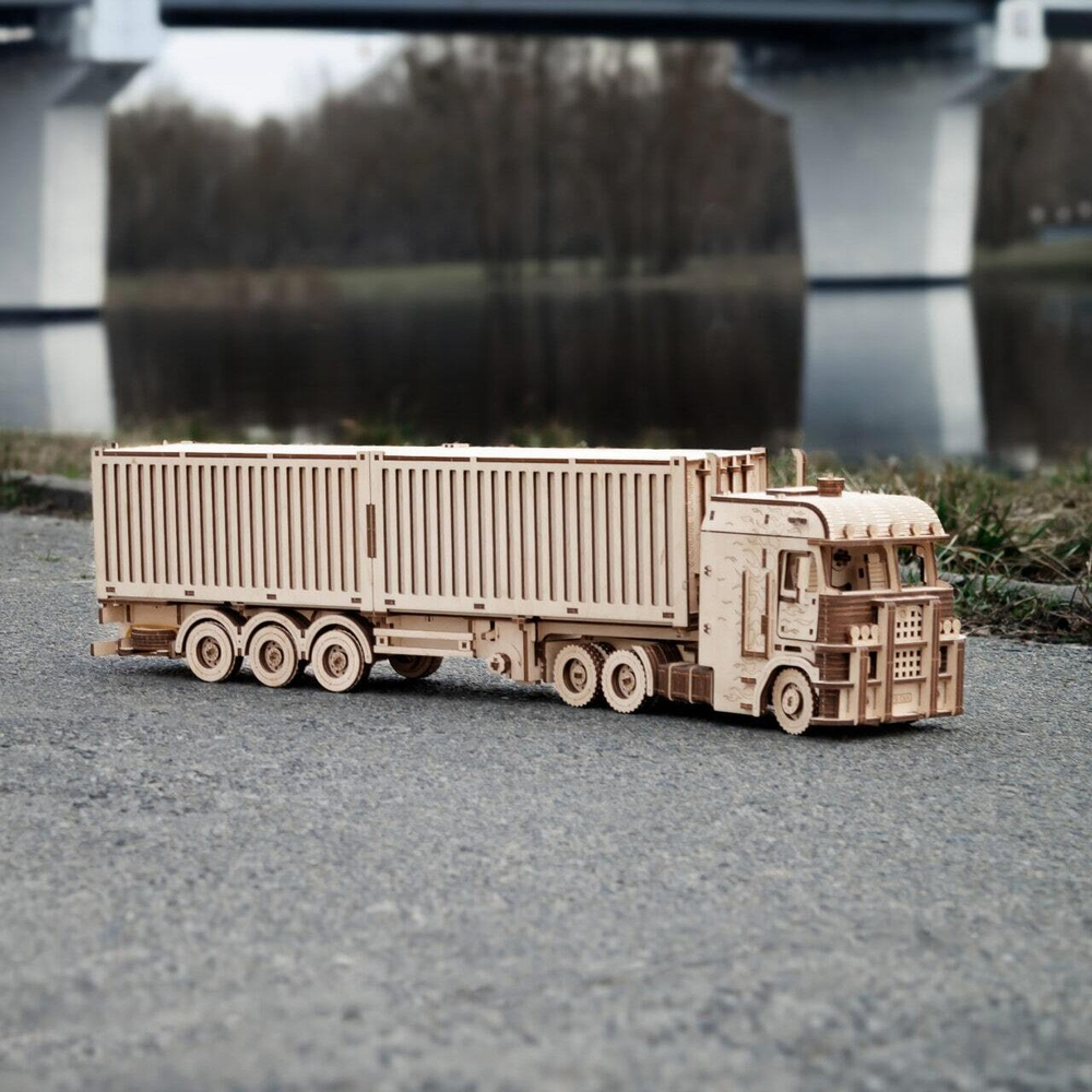 Прицеп Контейнер для тягача Король дорог от EWA Купить деревянный конструктор, сборная модель