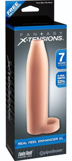 Телесная насадка Real Feel Enhancer XL - 17 см. (Цвет: телесный)