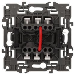 14-1105-03 ЭРА Выключатель двойной с подсветкой, 10АХ-250В, IP20, Эра Elegance, алюминий