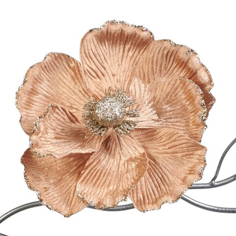 Пуансеттия на клипсе 2шт 21см Goodwill золотая