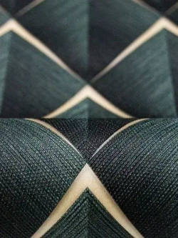 Обои винил горячего тиснения, моющиеся на флизелиновой основе Marvig Modish 1.06м х 10.05м, геометрия, темно-зеленый