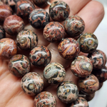 Риолит (леопардовая яшма), красочные бусины шар 12.5мм