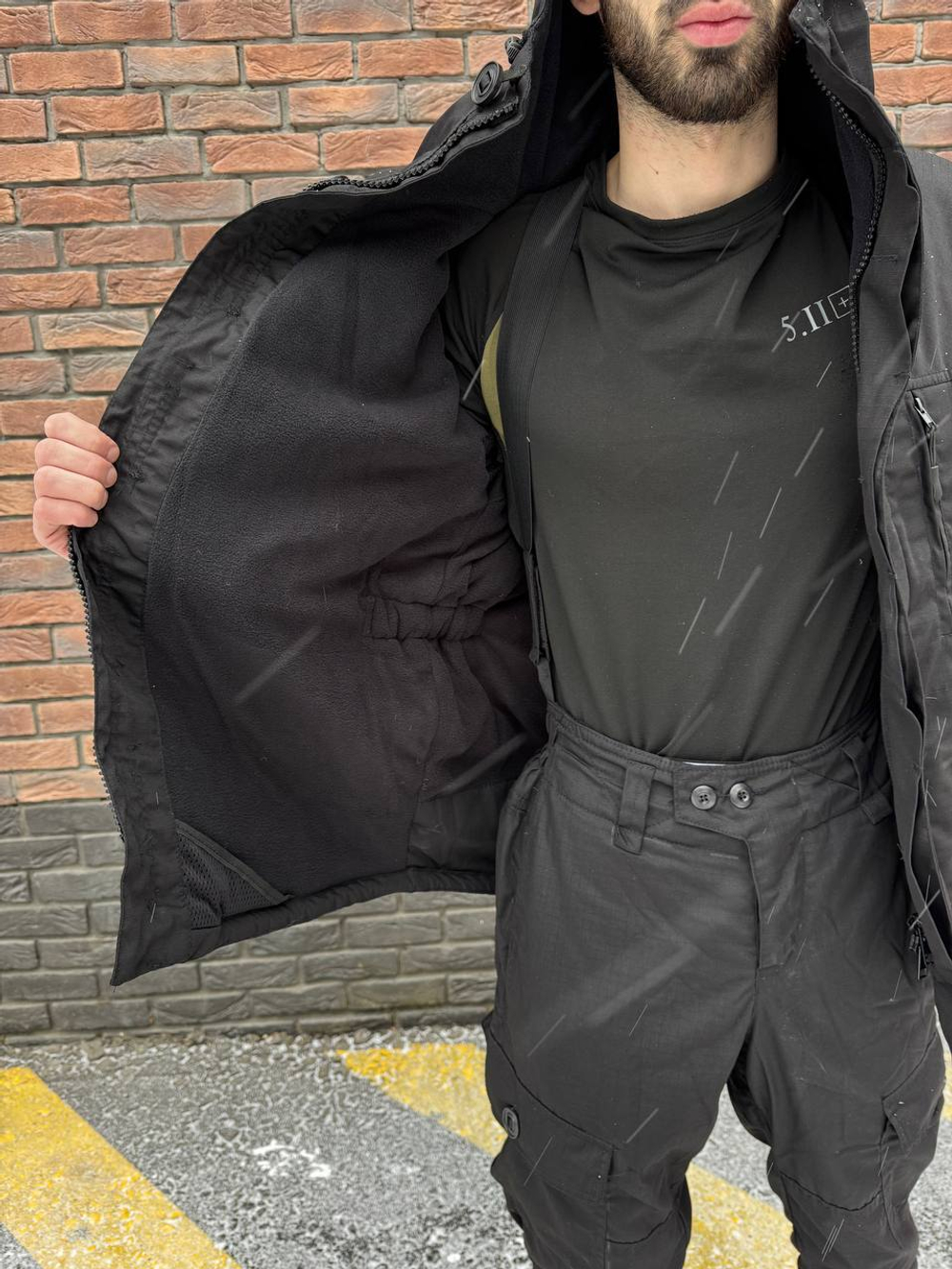 Костюм горка 6 флис осень-зима / черный