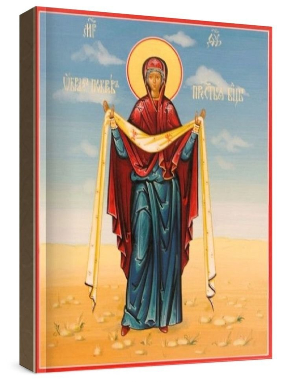 Покров Пресвятой Богородицы (рукописная икона)