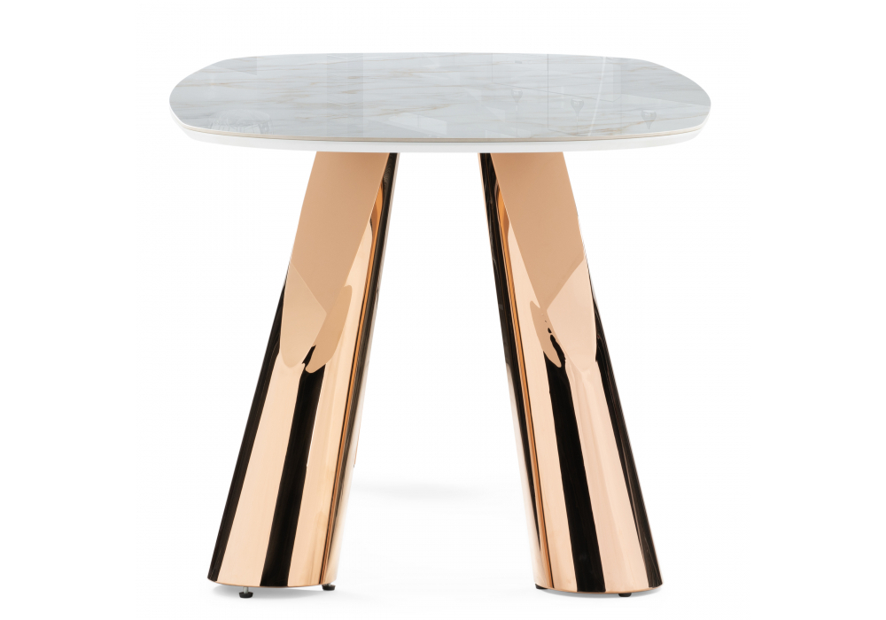 Керамический стол Woodville Танго 200х90 белый мрамор carla larkin, розовое золото