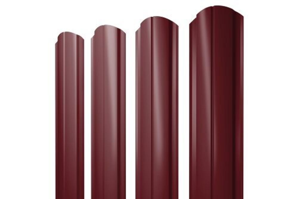 Штакетник 1200х115 Красное вино RAL 3005 полукруглый фигрурный PROF